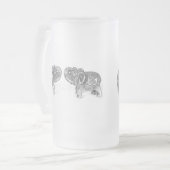 風水の二重象- B&W フロストグラスビールジョッキ (正面左)