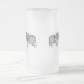 風水の二重象- B&W フロストグラスビールジョッキ (中央)