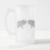 風水の二重象- B&W フロストグラスビールジョッキ (左)