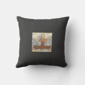 風水の地球の記号の東洋のデザインの木炭 クッション (裏面)