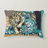 風水の白いタイガーアクセント枕 アクセントクッション (裏面)