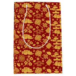 風水シック用辰年中国のレッド ミディアムペーパーバッグ