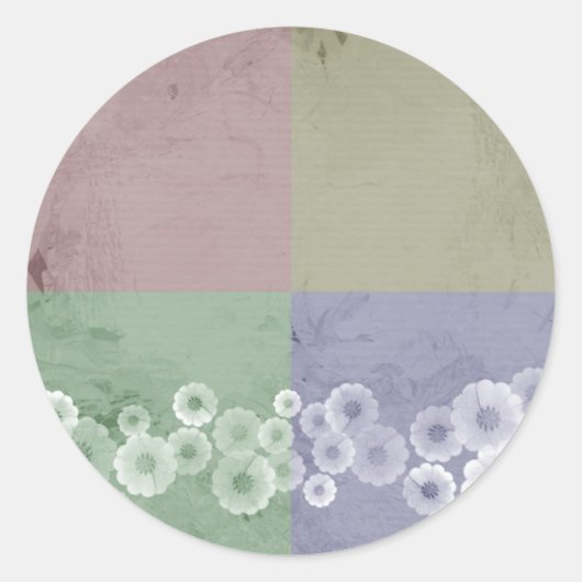 風水スタイルと花 ラウンドシール (正面)