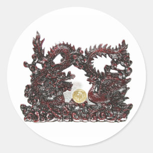 風水ドラゴン&フェニックス ラウンドシール
