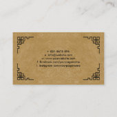 風水バグアの地図ブラックと金ゴールド 名刺 (裏面)