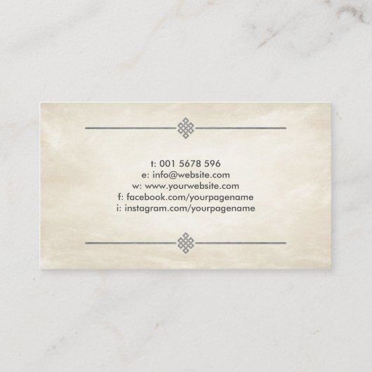 風水バグアパクアロータス花びら 名刺 (裏面)