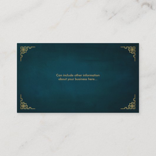 風水バグア/パクアとラッキー竹 名刺 (裏面)