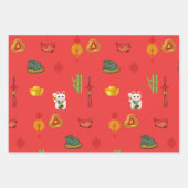 風水幸運、お金と豊富なシンボル ラッピングペーパーシート (正面)