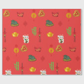 風水幸運、お金と豊富なシンボル ラッピングペーパー (フラット)