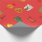 風水幸運、お金と豊富なシンボル ラッピングペーパー (角)