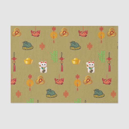 風水幸運、お金と豊富なシンボル 薄葉紙 (正面)