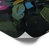 風水牡丹油絵 – 豊富なフローラ ポスター (角)