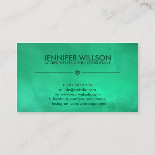 風水玉緑バグア/パクア 名刺 (裏面)