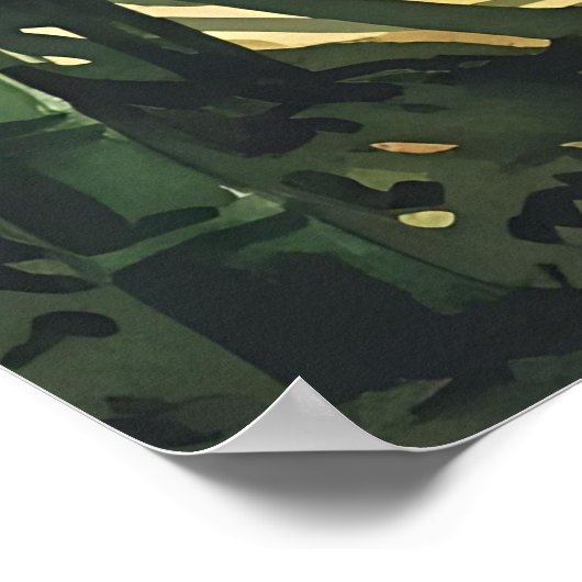 風水竹水の色絵を描の ポスター (角)