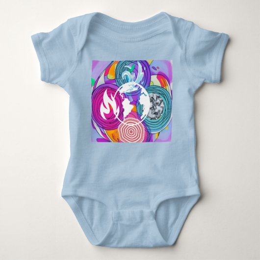 風水 ベビーボディスーツ (正面)