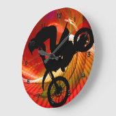 風洞のモトクロスの軽い縞 ラージ壁時計 (傾斜)