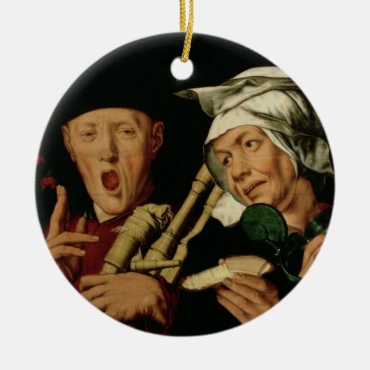 風笛吹奏者 セラミックオーナメント (正面)