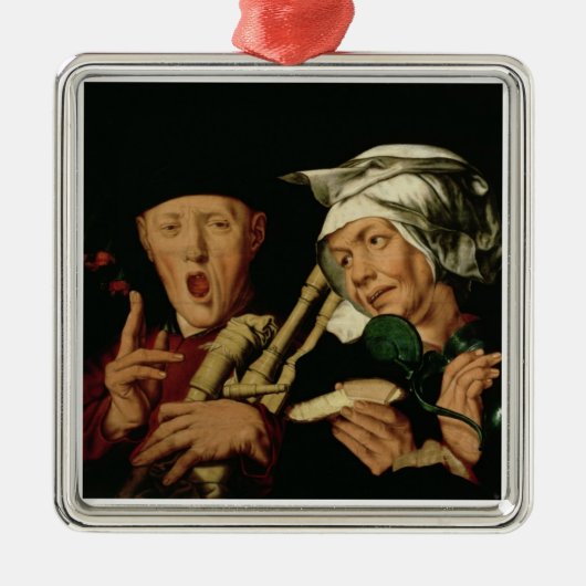 風笛吹奏者 メタルオーナメント (正面)