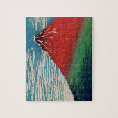 風素晴らし朝澄んヴィンテージ日本のアート ジグソーパズル (縦)