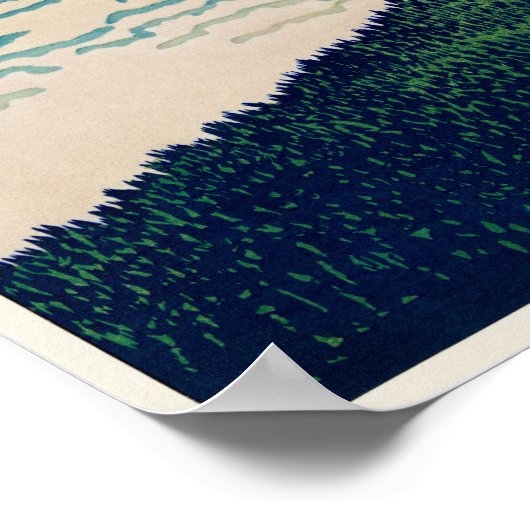 風素晴らし朝澄ん葛飾北斎 ポスター (角)