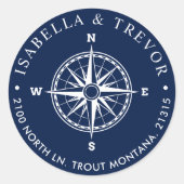 風航海のバラコンパス差出人住所 ラウンドシール (正面)