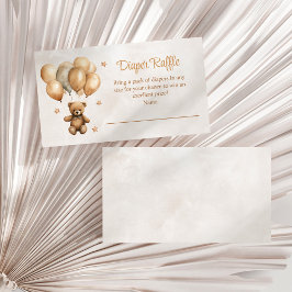 風船おむつラッフル付きボホテディベア エンクロージャーカード