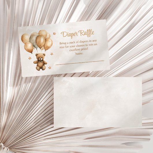 風船おむつラッフル付きボホテディベア エンクロージャーカード