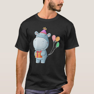 風船おもしろいにかわいい動物好きな人が生まれたカバ Tシャツ