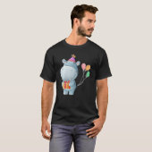 風船おもしろいにかわいい動物好きな人が生まれたカバ Tシャツ (正面フル)