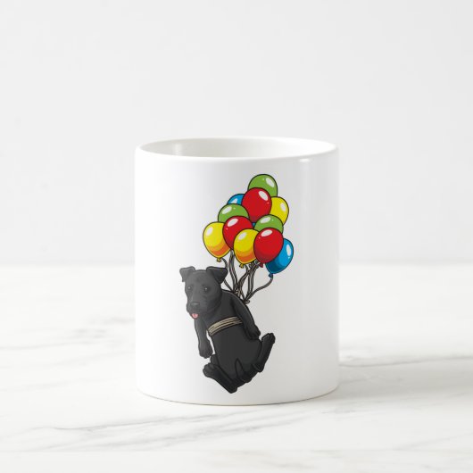 風船おもしろい付きパターデール・テリア・ドッグ コーヒーマグカップ (中央)
