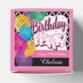 風船がピンク色に変わった誕生日パーティー フェイバーボックス (上部)