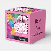 風船がピンク色に変わった誕生日パーティー フェイバーボックス (裏面サイド)