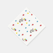 風船が白いパンダ熊 スタンダードカクテルナプキン (角)