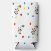 風船が白いパンダ熊 スリム缶クーラー (正面)