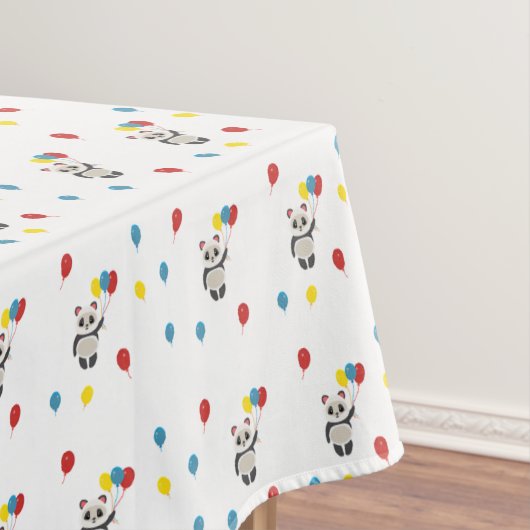 風船が白いパンダ熊 テーブルクロス (インサイチュ)