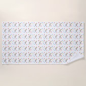 風船が白いパンダ熊 ビーチタオル (正面)