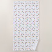 風船が白いパンダ熊 ビーチタオル (正面)