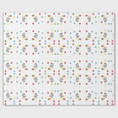 風船が白いパンダ熊 ラッピングペーパー (フラット)