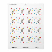 風船が白いパンダ熊 ラベル (フルシート)