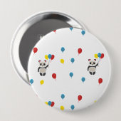 風船が白いパンダ熊 缶バッジ (正面&裏面)