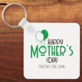 風船が緑に包まれた母の幸せな日 キーホルダー (正面)