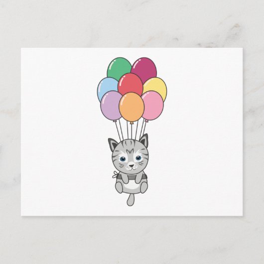 風船が飛び上カラフルがる ポストカード (正面)