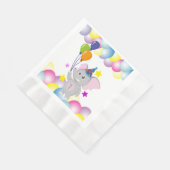 風船が飛び交う可愛い誕生日ゾウ 縁ありランチョンナプキン (角)