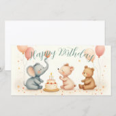 風船でお祝いする動物たちの誕生日 (正面/裏面)