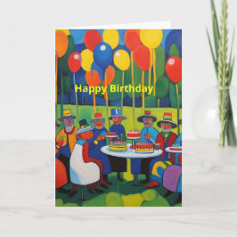 風船でお祝いする誕生日パーティー カード