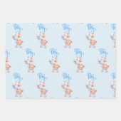 風船でかわいいテディベアのおもちゃだ ラッピングペーパーシート (正面)