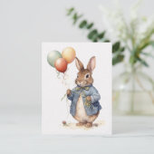 風船でウサギの青いジャケットをピーター ポストカード (スタンド正面)