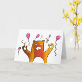 風船でクマをする カード (黄色い花)