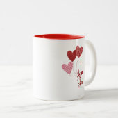 風船でマグするのが大好きハート ツートーンマグカップ (正面右)