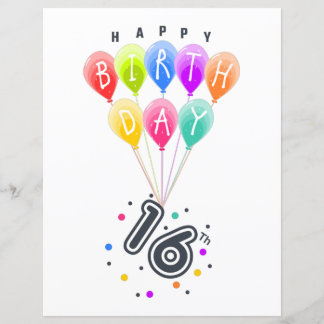 風船で幸せ16誕生日カラフルへ